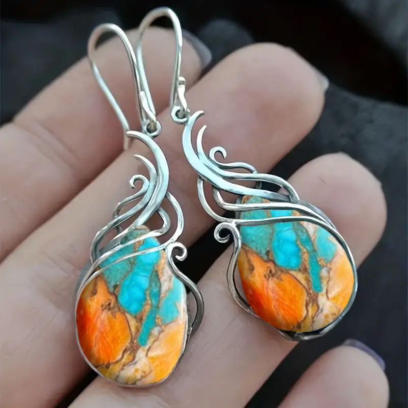 Wholesale Vintage Bohemian style colorful patterned earrings
