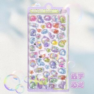 3D Embossed Sticker [Skipping School Dinosaur] / Pack