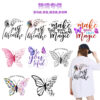Wholesale Butterfly Theme Series White Ink Stamping UV DTF Ready to Press Transfers Wraps