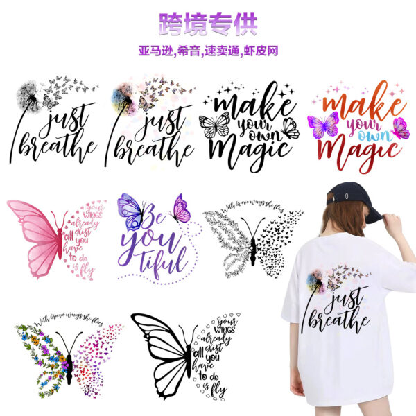 Wholesale Butterfly Theme Series White Ink Stamping UV DTF Ready to Press Transfers Wraps
