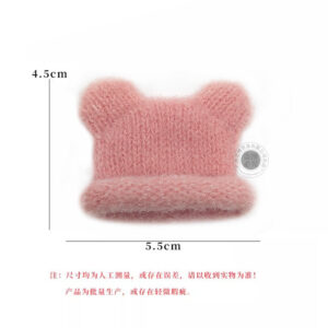 Pink plush bear beanie