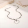 Wholesale Asymmetrical Heart-Shaped Stainless Steel Necklace