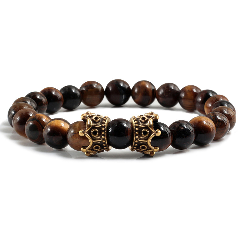 Wholesale Creative Beaded Double Crown Spaced Bead Bracelet