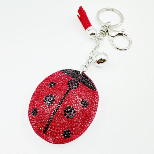 Wholesale Creative cartoon velvet rhinestone carapace ladybug Cute Keychain