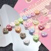 Wholesale DIY Retro Heart Bow Dopamine Beaded Alloy Accessories