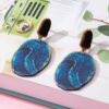 Wholesale Blue starry sky patterned acrylic printed earrings