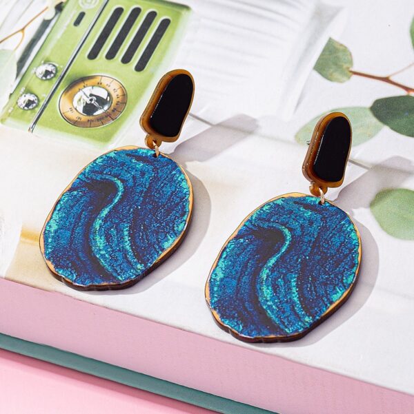 Wholesale Blue starry sky patterned acrylic printed earrings