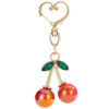 Wholesale Cute three-dimensional diamond studded red cherry keychain