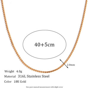 1.8mm s chain-gold necklace -40cm +5cm