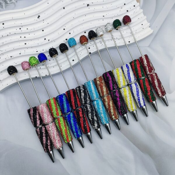 Wholesale Zebra Stripe Pattern Fully Encrusted with Rhinestones Fancy Beadable Pens