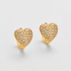 Wholesale Style Full Diamond Heart Earrings, Women's Ear Clips