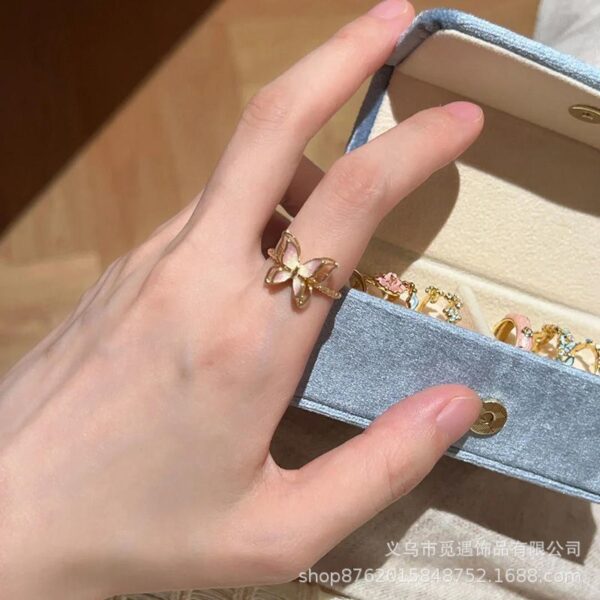 Wholesale Sweet Butterfly Flower Series Stacked Ring