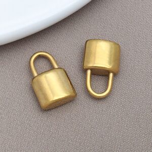 T2360-gold stainless steel small curved lock head-10x17x5mm hole 4.5x6mm-2.62g