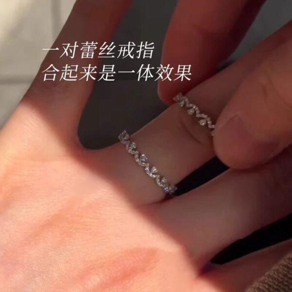 Wholesale Light Lace Flash Diamond Ring Exquisite Design Luxury Ring