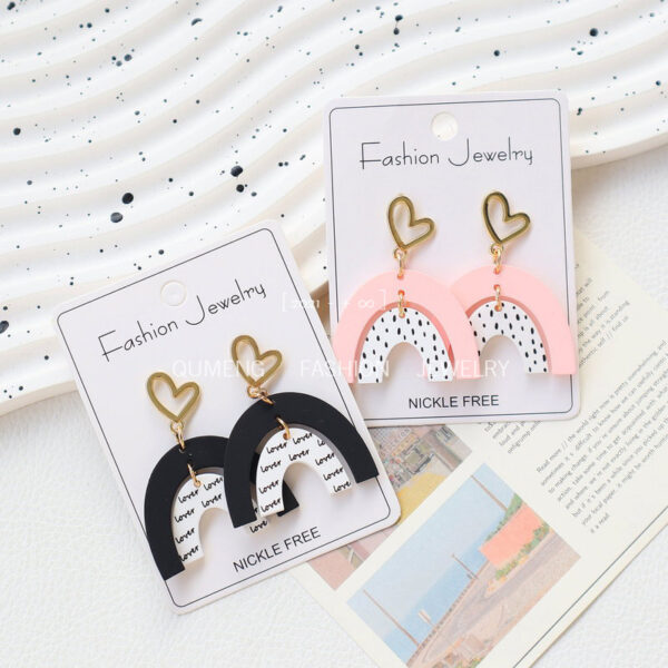 Wholesale Valentine's Day arched love ear acrylic earrings