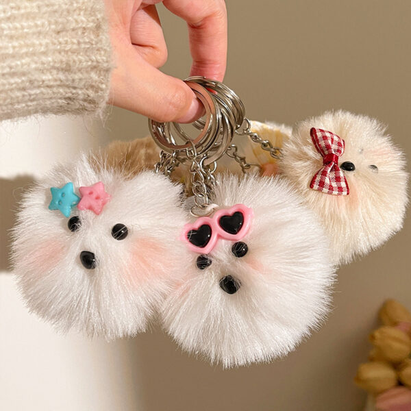 Wholesale Cartoon plush ball pendant keychain