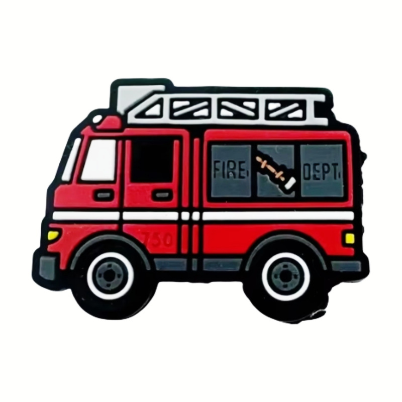 Wholesale Cross-border Explosions New Fire Truck Silicone Beads TK Live DIY Amazon String Pen Beads Aessories