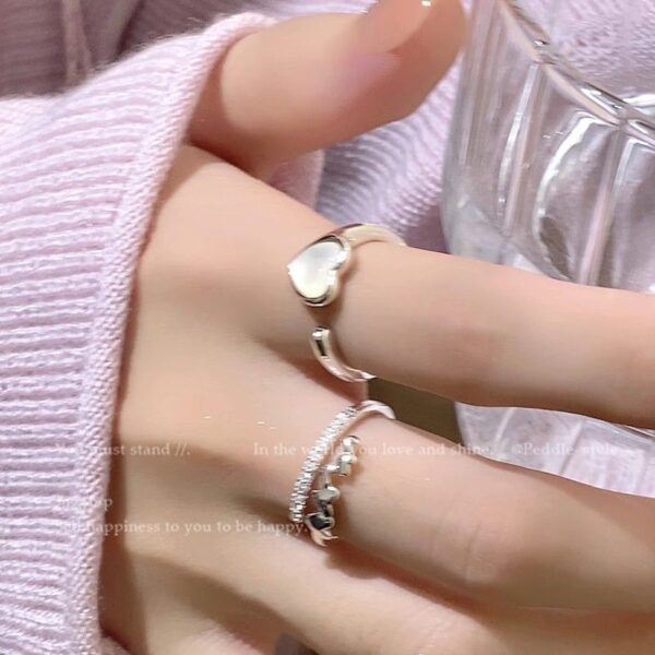 Wholesale Sweet Cool Plated Love Double Heart Ring