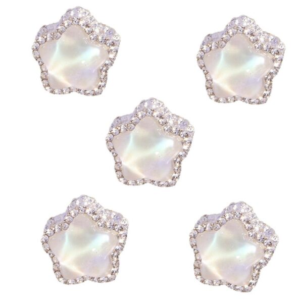 Wholesale 6pcs Stereoscopic flowing light pentagram four-way hole bead