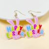 Wholesale Easter Acrylic Rabbit Earrings Cartoon Cute Pink Earrings