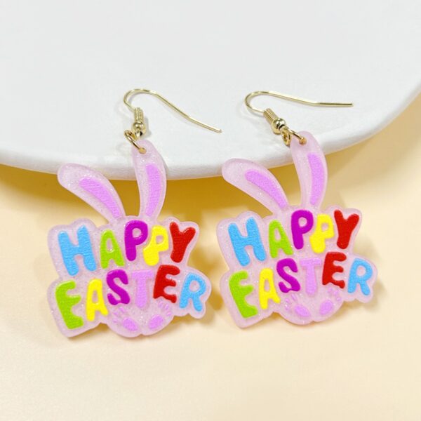 Wholesale Easter Acrylic Rabbit Earrings Cartoon Cute Pink Earrings