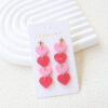Wholesale Valentine's Day Peach Heart Acrylic Earrings