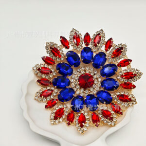 Gold background red + blue + red