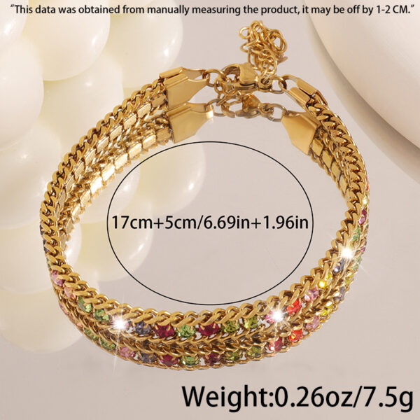 Wholesale Three layer color diamond titanium steel bracelet