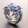 Wholesale Iris Enamel Oil Ring Colorful Zircon Ring