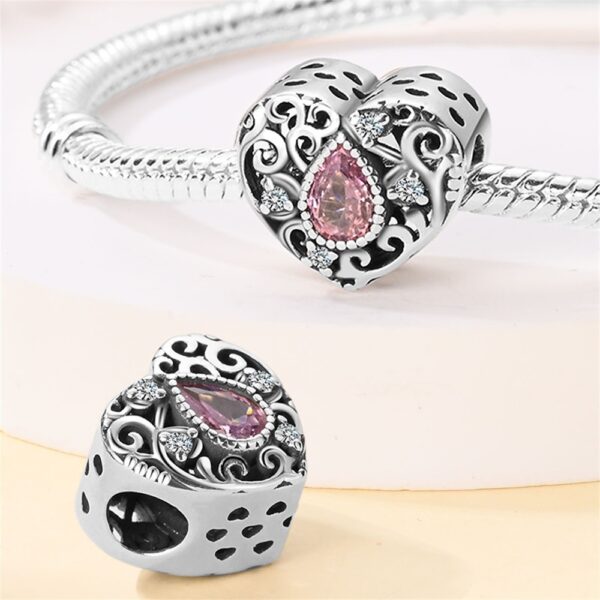 Wholesale Romantic Classical Series Love Pink Angel Silver Plated Charms