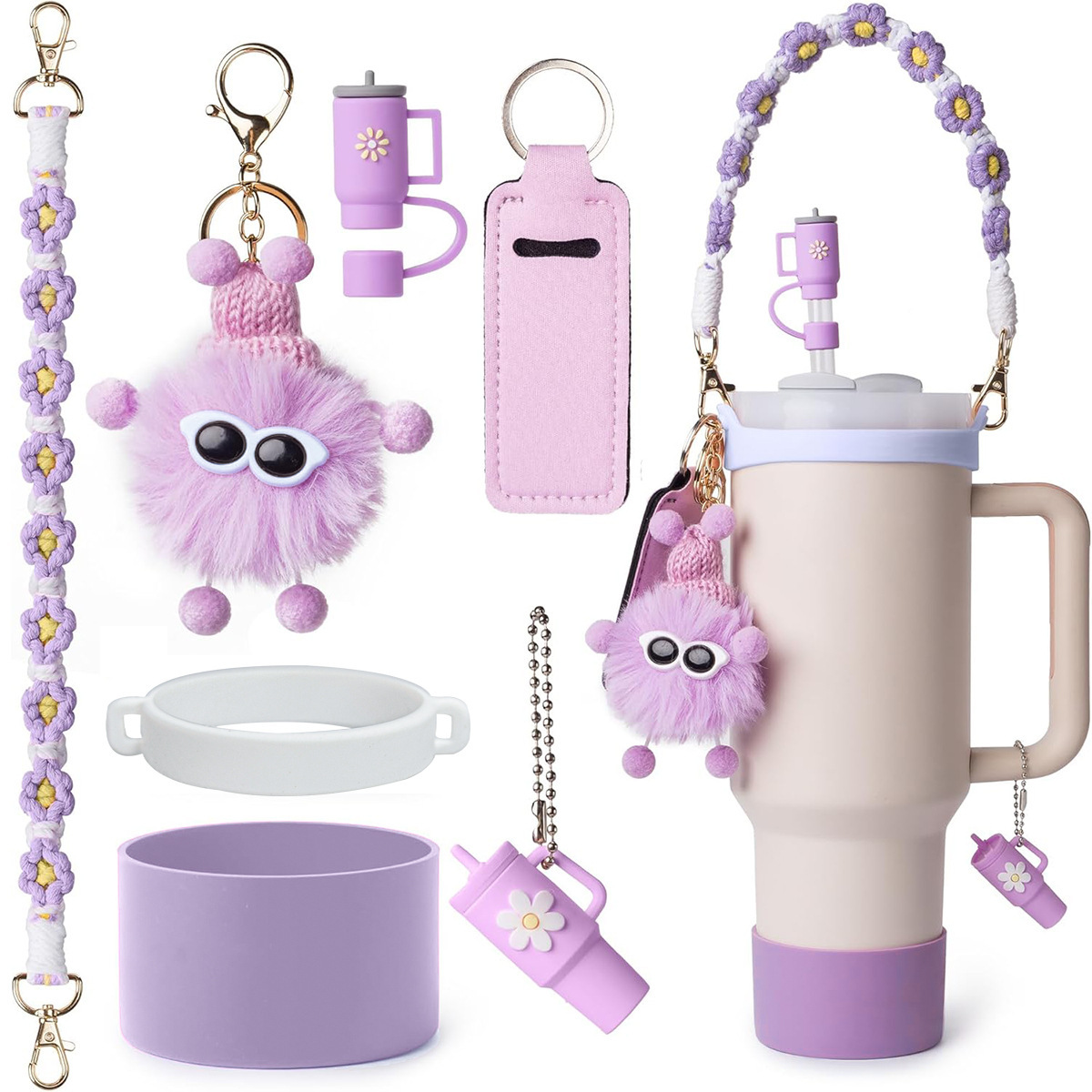 Wholesale C cover straw cap keychain plush elf c aessories