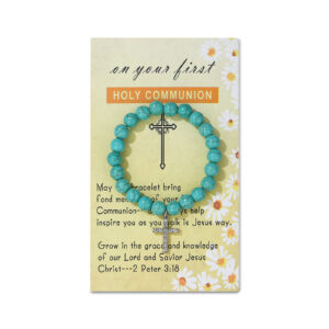 Silver cross bracelet green
