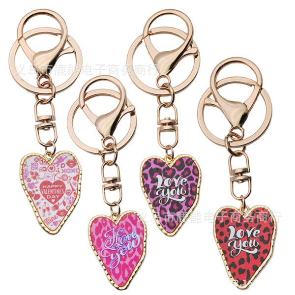 Wholesale printing English love alloycharacter key chain