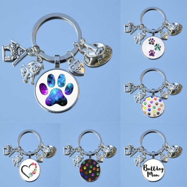 O1CN01c3YTQR1SP3SyXf0ye_2217918182238-0-cib Wholesale Dog Bowl Love My Dog Time Gemstone Keychain Pet Lover Key
