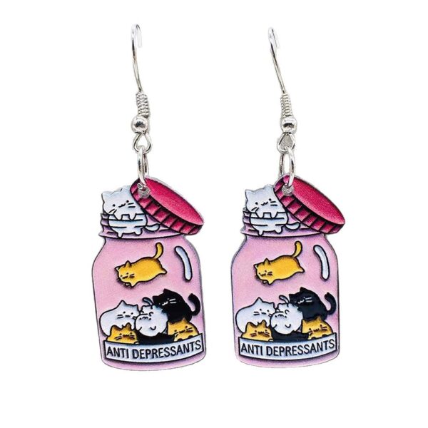 Wholesale Cartoon animals, cats, monsters, bats, Halloween acrylic earrings