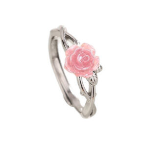 Pink rose ring / Copper (white gold)