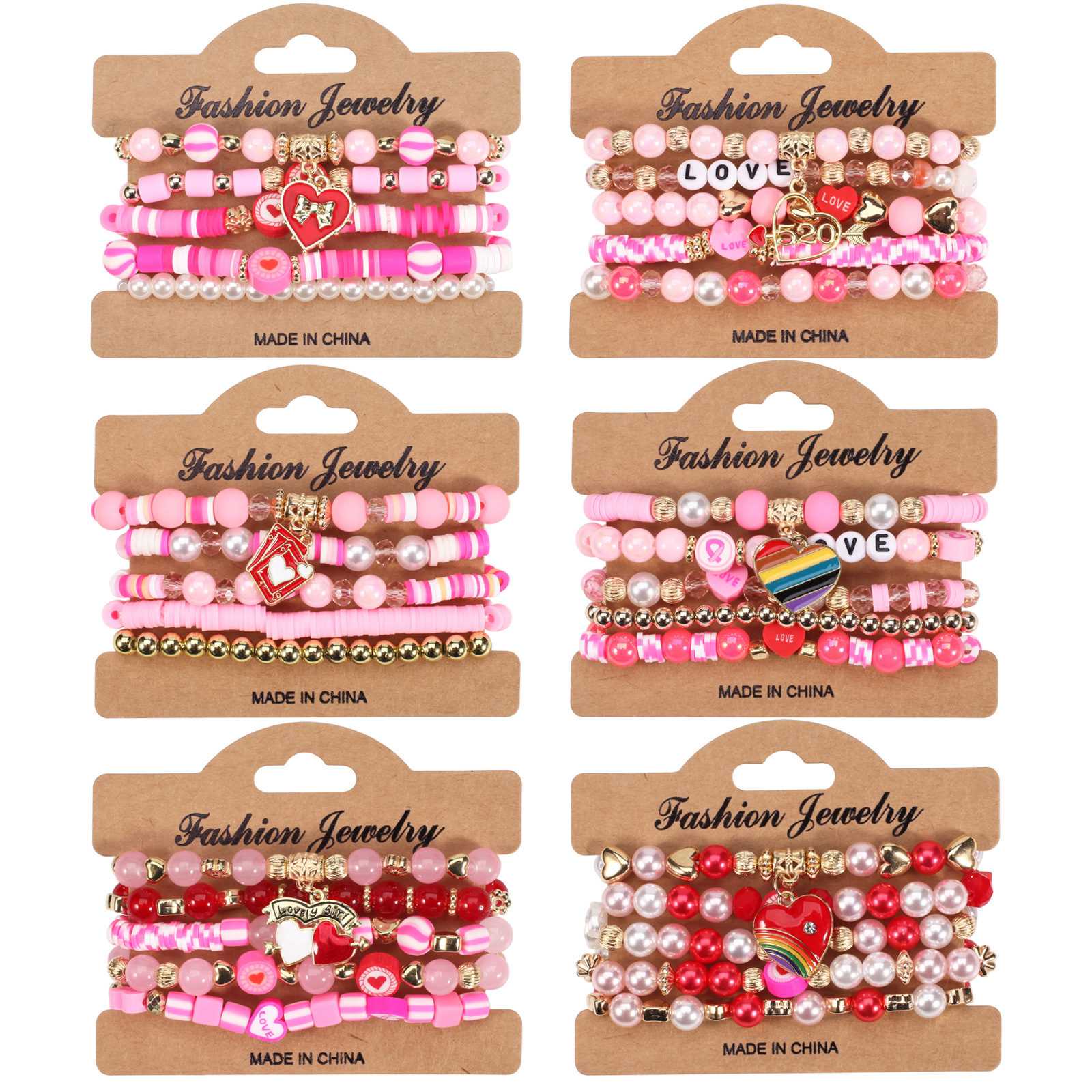 Wholesale Valentine's Day Love 520 Pendant Soft y Artificial Crystal Bracelet