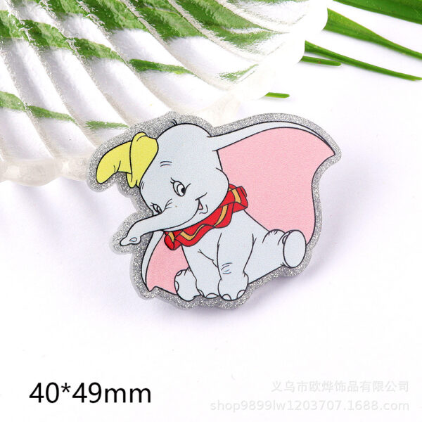 Wholesale 10pcs Cute cartoon bear glitter powder Acrylic Flatback