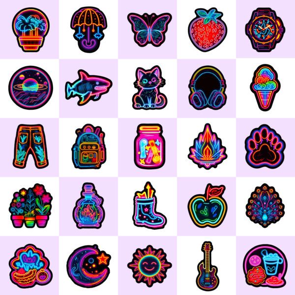 Wholesale 50 Cool Neon Graffiti Stickers
