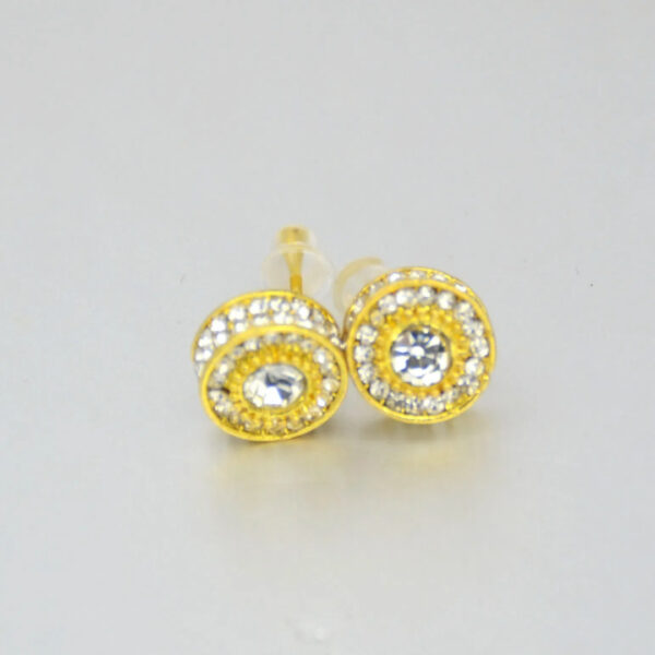 Wholesale Round patterned zircon inlaid earrings