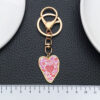 Wholesale Product Oil Dropping Pink Love Printing Valentine's Day Keychain