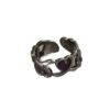 Wholesale Love Zircon Gun Black Open Adjustable Ring