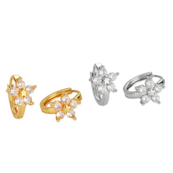 O1CN01cBmTCG2CgQpfC7Ogx_2220186478503-0-cib Wholesale Five-Pointed Star Snowflake Earrings, Simple Flower Design Ear Clips