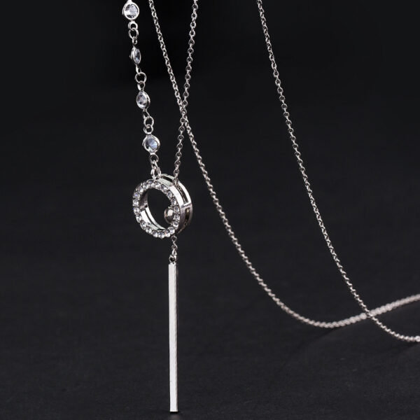 Wholesale Long round adjustable stretch diamond studded necklace
