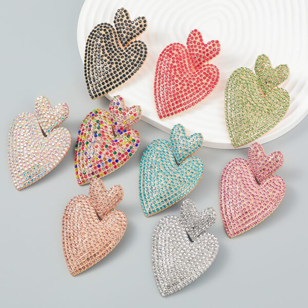 O1CN01cCpjuH2II36JmA1Ui_2473019262-0-cib Wholesale Colorful diamond heart-shaped multi-layered Bohemian style earrings
