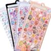 Wholesale 3D Embossed Stickers Cartoon Stereo Hollow Crystal Diamond Children's Decorative Stickers Cute Girl Japanese Style