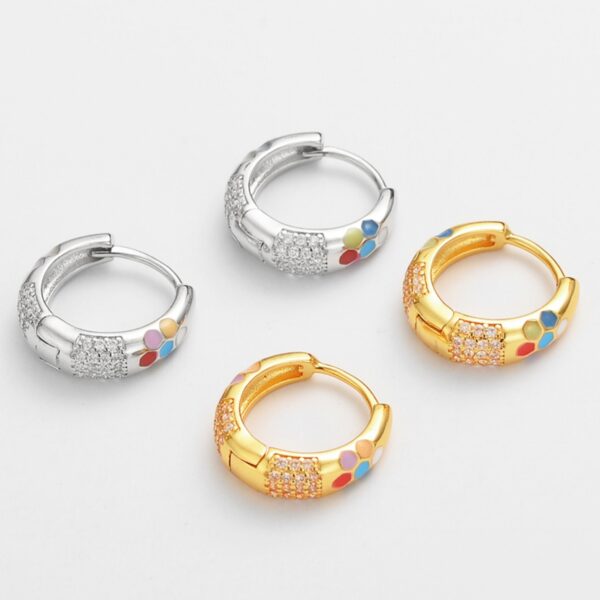 Wholesale Niche Enamel Zircon Earrings