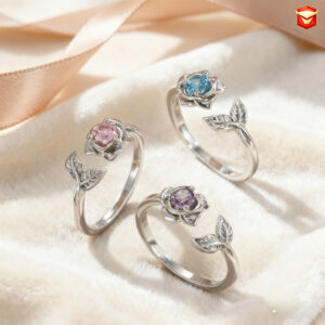 Blue flower / Open ring