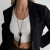 O1CN01cI329V23kFcMTBaXS_2588757293-0-cib Wholesale Black acrylic tassel long necklace