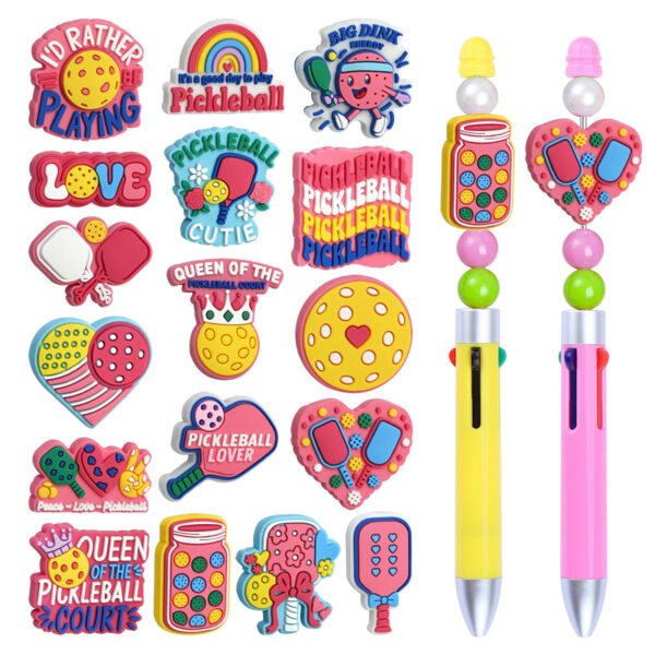 Wholesale PVC Soft Rubber Pickleball Sports Series Beads